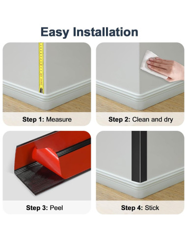 4 Protectores de Esquinas de Aluminio Jiekayi 114.3 cm Negro