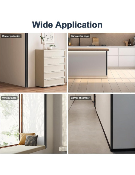 4 Protectores de Esquinas de Aluminio Jiekayi 114.3 cm Negro