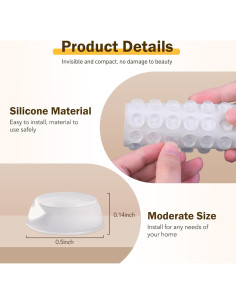 Bumpers de Silicona Transparentes QUEENTI 160 Pcs 1.27 cm 2