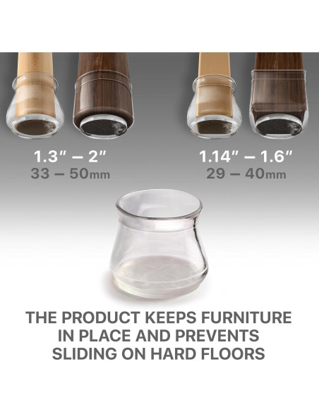 Fundas Antideslizantes para Patas de Silla X-Protector 32 PCS