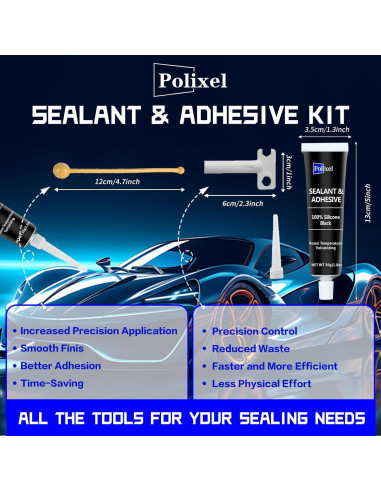 Sellador Adhesivo de Silicona Polixel 50g Impermeable Multiusos