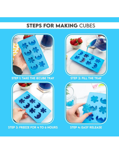 Bandeja de Hielo Silver Buffalo Lilo y Stitch Azul 8 Cubos