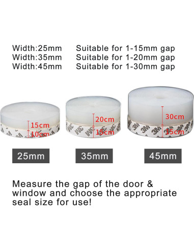 Tira de Sellado de Silicona YIVCKOM 45mm x 7.92m Transparente