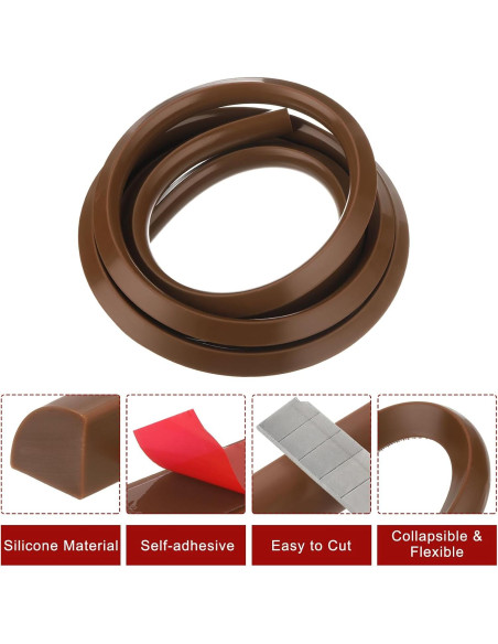 Moldura Flexible de Silicona 300 cm uxcell Marrón para Baño y Cocina