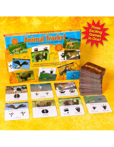 Juego de Huellas de Animales Club de los Jóvenes Científicos 80 Tarjetas