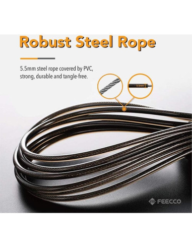 Cuerda de Salto con Peso FEECCO 1/4 lb Ajustable 3.05m