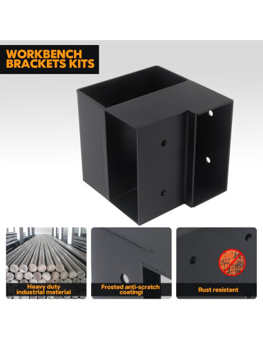 Kit de Soportes de Acero GOOCORREC para Banco de Trabajo - 8 Piezas