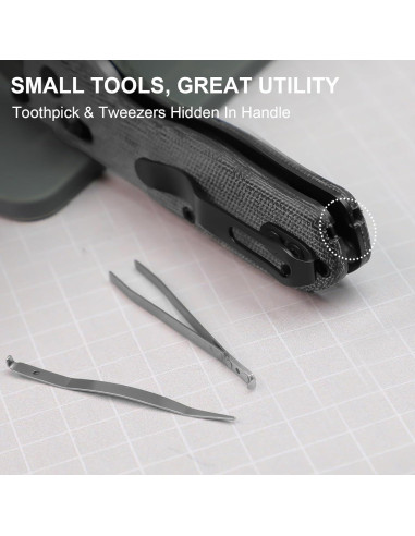 Cuchillo Utility Plegable Kizer Drop Bear Micarta Negro 16.99cm