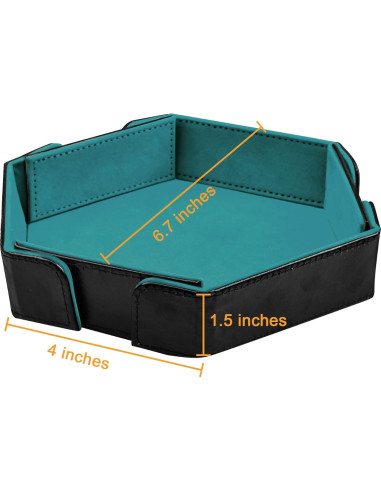 Bandeja de Dados Magnética Plegable SIQUK Hexagonal Cian