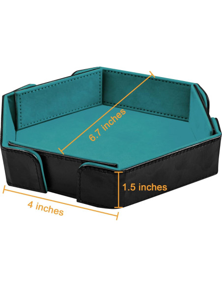 Bandeja de Dados Magnética Plegable SIQUK Hexagonal Cian