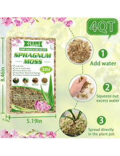 Musgo Sphagnum Premium Halatool 85 g para Plantas 4 qt 2