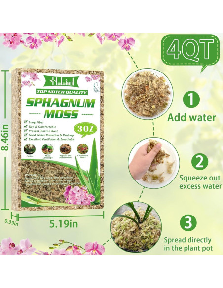 Musgo Sphagnum Premium Halatool 85 g para Plantas 4 qt