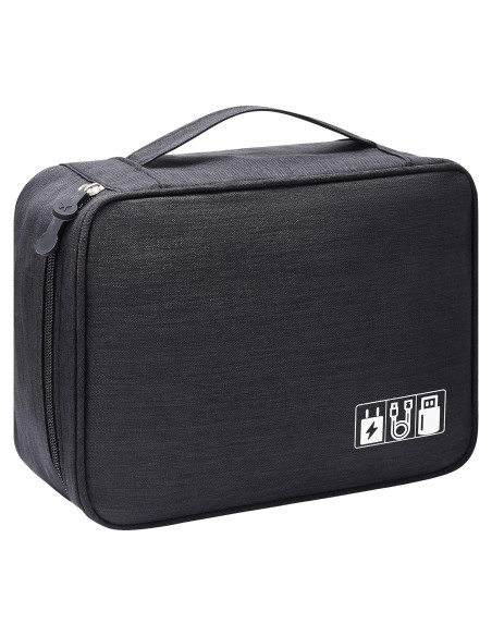 Organizador de Cables VOCUS Grande Portátil Negro 24x10x18cm Organizador de Cables VOCUS Grande Portátil Negro 24x10x18cm