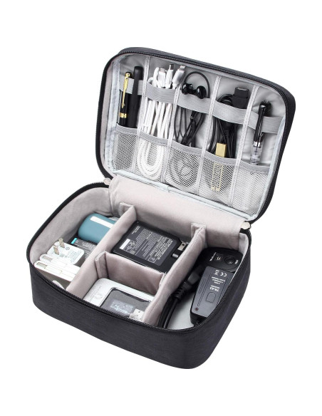 Organizador de Cables VOCUS Grande Portátil Negro 24x10x18cm Organizador de Cables VOCUS Grande Portátil Negro 24x10x18cm
