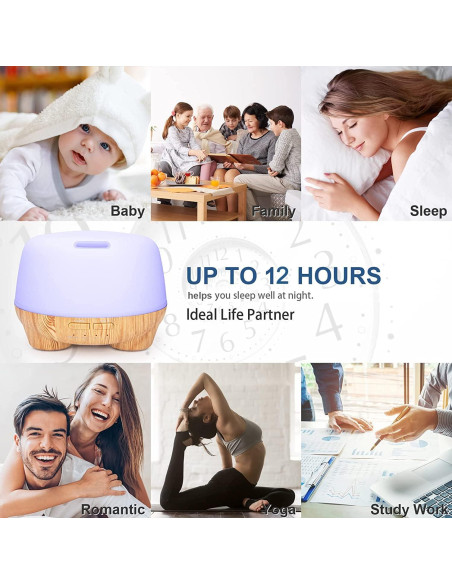 Difusor de Aceite Esencial Marchred 500ML Ultrasónico con Control Remoto