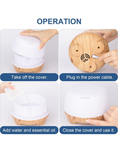 Difusor de Aceite Esencial Marchred 500ML Ultrasónico con Control Remoto