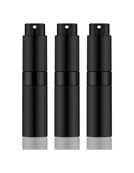 Atomizador de Perfume Mini 8ml Mozzafiato Negro Mate - 3 Piezas