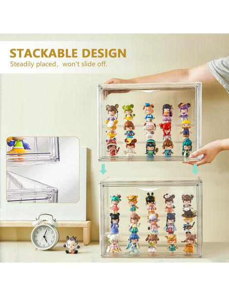 Caja de Exhibición Acrílica LXLXXL 3 Niveles Apilable 25x37cm