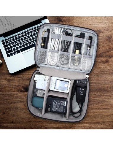 Organizador de Cables VOCUS Grande Portátil Negro 24x10x18cm