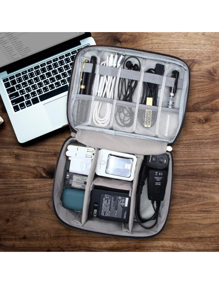 Organizador de Cables VOCUS Grande Portátil Negro 24x10x18cm Organizador de Cables VOCUS Grande Portátil Negro 24x10x18cm