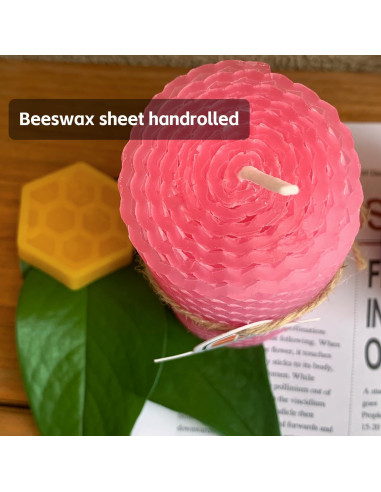 Juego de 4 Velas de Cera de Abeja Lacaser - 3 Moradas y 1 Rosa