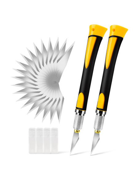 Conjunto de cuchillos de hobby WRAPXPERT 2PCS con 20 cuchillas