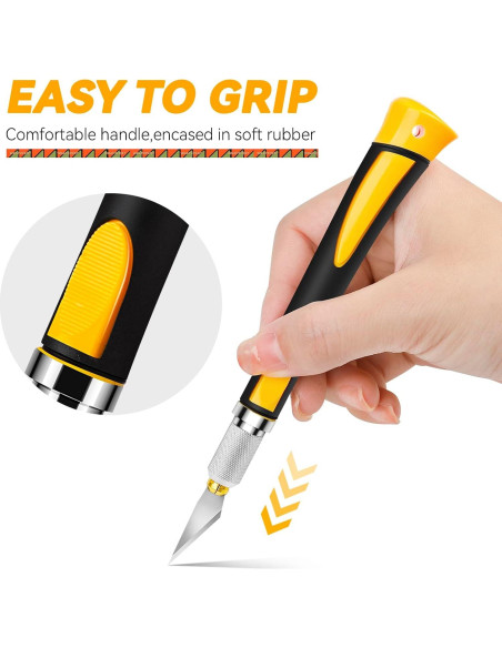 Conjunto de cuchillos de hobby WRAPXPERT 2PCS con 20 cuchillas