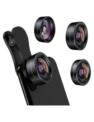 Kit de Lentes 3 en 1 KEYWING para Smartphone - Ojo de Pez, Gran Angular y Macro