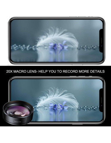 Kit de Lentes 3 en 1 KEYWING para Smartphone - Ojo de Pez, Gran Angular y Macro