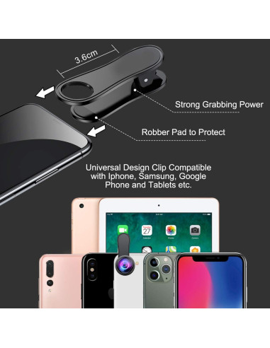 Kit de Lentes 3 en 1 KEYWING para Smartphone - Ojo de Pez, Gran Angular y Macro