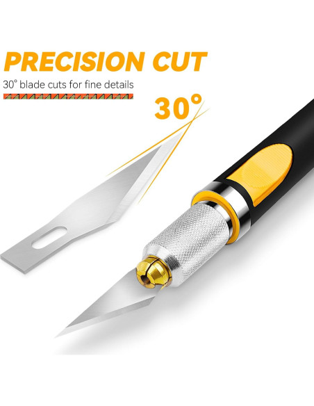 Conjunto de cuchillos de hobby WRAPXPERT 2PCS con 20 cuchillas