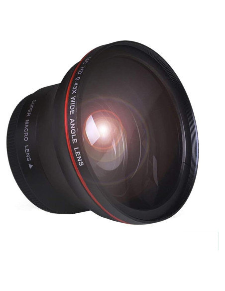Lente Gran Angular 55MM Tectra 0.43X HD con Macro para Nikon y Sony