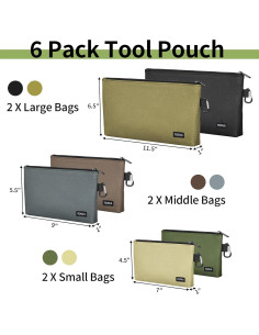 Paquete de 6 Bolsas de Herramientas COIDEA Multicolor 2