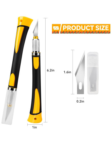 Conjunto de cuchillos de hobby WRAPXPERT 2PCS con 20 cuchillas
