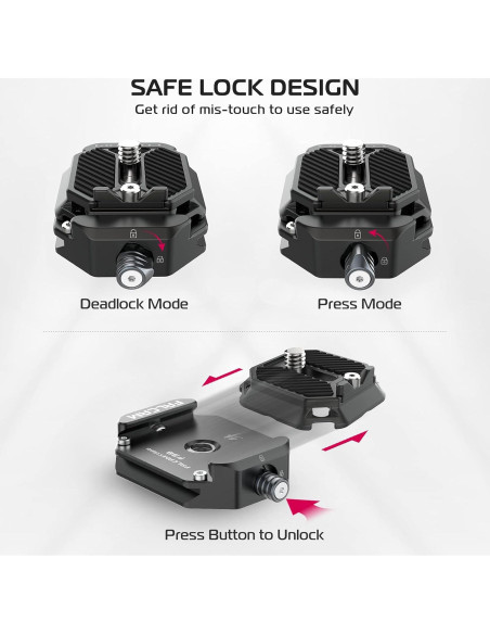 Adaptador de Liberación Rápida ULANZI F38 para DJI Ronin-S/RS2/RSC2