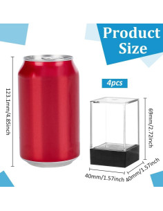 Caja de Exhibición Plástica FINGERINSPIRE 4 Pcs 3.81x3.81cm 2