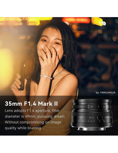 Lente Fijo 7artisans 35mm F1.4 para Montura Sony E