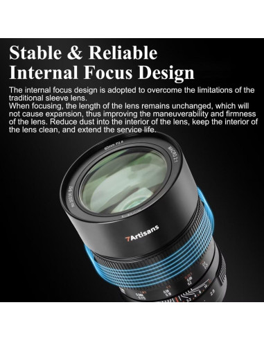 Lente Macro 60mm F2.8 2X 7artisans para Sony E