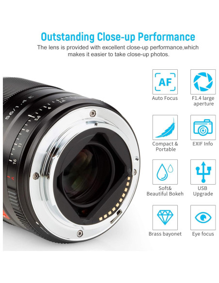 Lente VILTROX 56mm F1.4 Autofocus para Sony Montura E