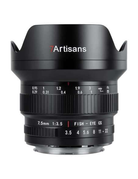Lente Fisheye 7artisans 7.5mm F3.5 para DSLR Nikon F