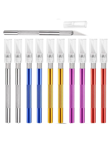 15 Cuchillos de Precisión Mudder para Manualidades 14 cm Multicolor