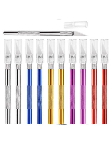 15 Cuchillos de Precisión Mudder para Manualidades 14 cm Multicolor