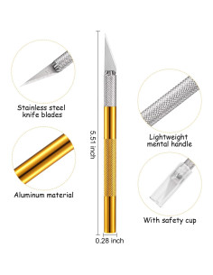 15 Cuchillos de Precisión Mudder para Manualidades 14 cm Multicolor 2