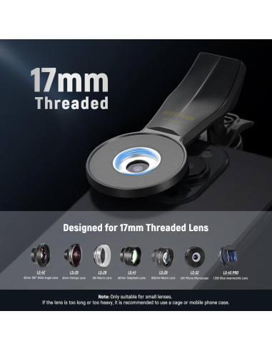 Abrazadera Universal para Teléfono NEEWER 17mm Lente Roscada