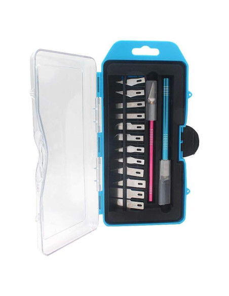 Juego de cuchillos de manualidades Miular con estuche - 2 piezas y 12 cuchillas