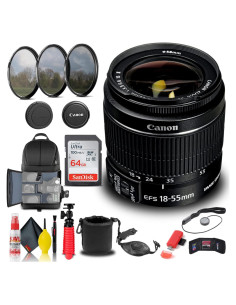 Lente Canon EF-S 18-55mm f/3.5-5.6 IS II + Kit Completo