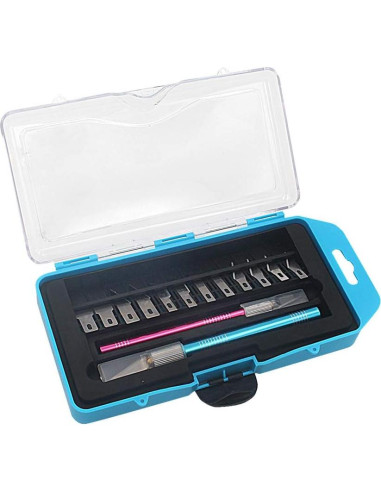 Juego de cuchillos de manualidades Miular con estuche - 2 piezas y 12 cuchillas