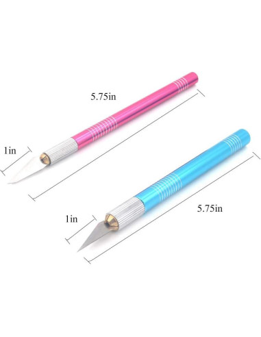 Juego de cuchillos de manualidades Miular con estuche - 2 piezas y 12 cuchillas