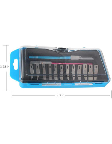 Juego de cuchillos de manualidades Miular con estuche - 2 piezas y 12 cuchillas