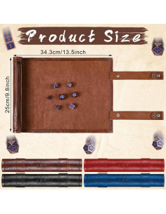 Bandeja de Dados Plegable Sadnyy 4 Pcs Cuero PU 25.5x34cm 2